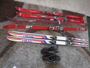3 Pary starych różnych  nart Fischer i inne + buty ZOBACZ 