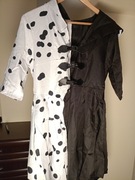 Kostium Cruelli rękawiczki bal kaptur przebierańców Halloween karnawał r.M