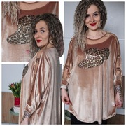 Tunika welurowa Cyrkoniowy Kapelusz oversize 