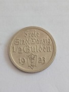 1/2 guldena 1923 Wolne Miasto Gdańsk 