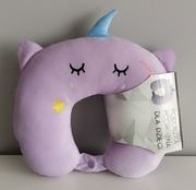 Nowa Poduszka podróżna dla dzieci Lila fiolet jednorożec unicorn 