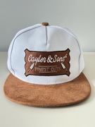 Czapka snapback biało–brązowa, unisex, nowa