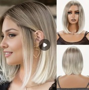 Peruka damska włosy blond długie proste pasemka Wysyłka PL