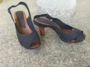 VENEZIA nr 41 włoskie sandały na platformie skóra