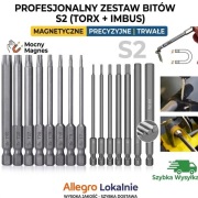 MEGA ZESTAW BITÓW S2 (19 el.) – TORX + IMBUS (HEX) | EKSTRA DŁUGIE 100mm