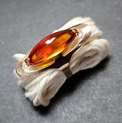 NOWY złoty pierścionek z bursztynem pr.583