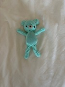 Handmade - turkusowy miś na szydełku