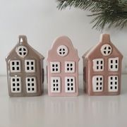 3 ceramiczne domki, domek