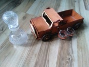 Rękodzieło prezent auto sklejka kieliszki karafka