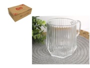 szklanka 12szt. 280 ml nieregularny kształt w paski 9 x 7,5 cm SZS-24236