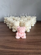 Świeczki sojowe miś róża podziękowania dla gości chrzest roczek ślub wesele