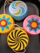 Góralskie jojo drewniane kolorowe krążki mix