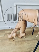 Muszkieterki sexy za kolano morelowe roz. 37 