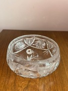 Oryginalna kryształowa waza na nóżkach z czasów PRL-u