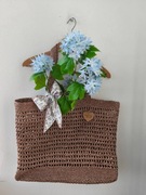 Torba z rafii ręcznie wykonana na szydełku