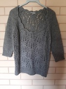 Szary sweter rękawy 3/4 rozmiar M - Marks&Spencer