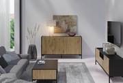 Zestaw mebli LANDO artisan/czarny SZAFKA RTV KOMODA STOLIK KAWOWY loft