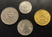 Singapur x 4, 1986+ zestaw monet