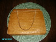 DAMSKA TOREBKA prawdziwa skóra - pamiątka lat 60-tych i 70 - tych