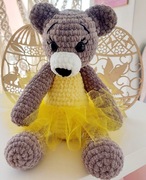 Miś szydełkowy Dziewczynka Prezent ruchome stawy 