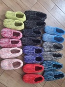 Kapcie robione na drutach od rozmiaru 15 do 49