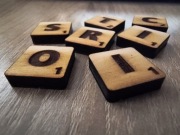 Scrabble litery drewniane grawerowane Premium 