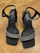 BUTY DAMSKIE SANDAŁY Sergio Todzi rozm.37, na słupku, czarne błysk