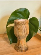 Drewniany świecznik handmade kielich 