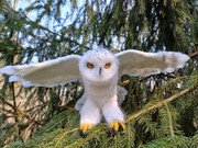 Sowa śnieżna filcowana figurka