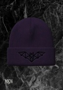 Czapka beanie z haftem nietoperza – styl streetwear / gothic