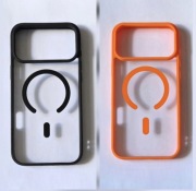 Etui/case pomarańczowe i czarne z magsafe na iPhone'a 17 pro max