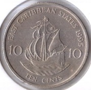 PAŃSTWA WSCHODNIOKARAIBSKIE 10 centów 1999, KM# 13, XF