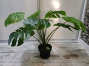 Sztuczna roślinka doniczkowa, kwiat sztuczny, monstera, wys. 47  cm