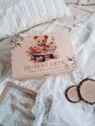 Kuferek wspomnień MIŚ z imieniem i metryczką dedykacja prezent dla chłopca 