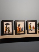 Tryptyk mini obrazów- 10x15, nowe ramki, charty w duecie 
