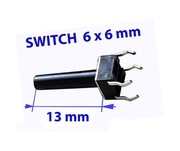 Mikroprzełącznik Mikrostyk Microswitch TACT 6x6x13mm -10 sztuk !!!