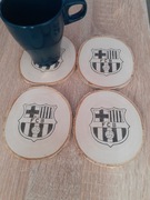 Fc Barcelona. Podkładka pod kubek. Naturalne drzewo 