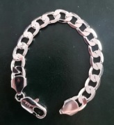 Bransoleta pokryta srebrem wybite 925 waga 28g dł 23cm szer 12mm 