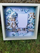 Metryczka w ramce 3d na chrzest, handmade, ręcznie robiona 