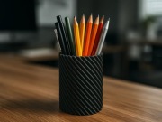 Organizer na długopisy kubek 3D stojak czarny nowoczesny