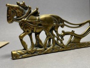 Koń Stara figura z czystego mosiądzu Zabytek z Anglii #787