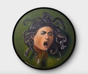 Kopia obrazu pt. "Głowa Meduzy " Caravaggio  akryl