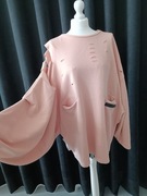 Bluza oversize z nacięciami biel, łosoś,r.uni