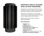 Radiator stalowy do kominka fi 200 mm 50 cm