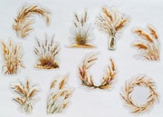 naklejki holograficzne 10szt trawa pampasowa beżowa scrapbooking