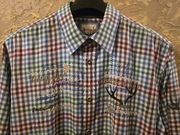 Elegancka austryjacka Tyrolska koszula myśliwska L/XL.Guziki rogowe.