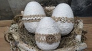 Pisanki jajka naturalne sznurek ozdoba Wielkanoc 