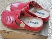 LEON Skórzany Chodaki Mule Kapcie Pantofle, Damskie