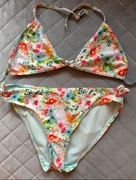 H&M 170 bikini kostium strój kąpielowy w kwiatki błękitne 