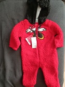 Śliczny, nowy, pluszowy, czerwony pajac Disney 6/9 m-cy ok 74